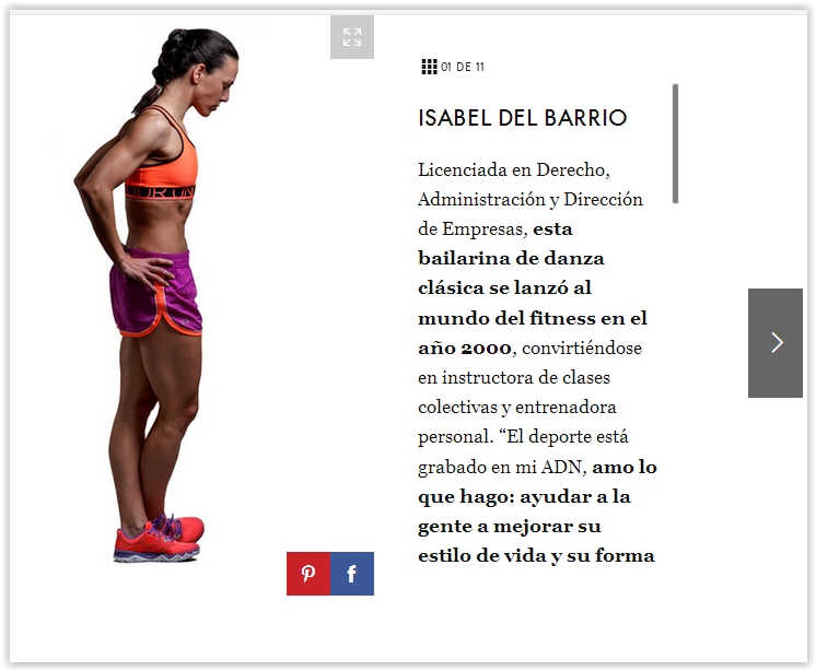 isabel del barrio prensa revista elle influencer fitness